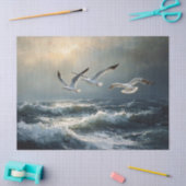 Seagulls Stormy Ocean Fine Art Tissuepapier (Craft)
