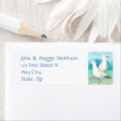 Seagulls - waterverf vogel - Adres Etiket (Insitu)