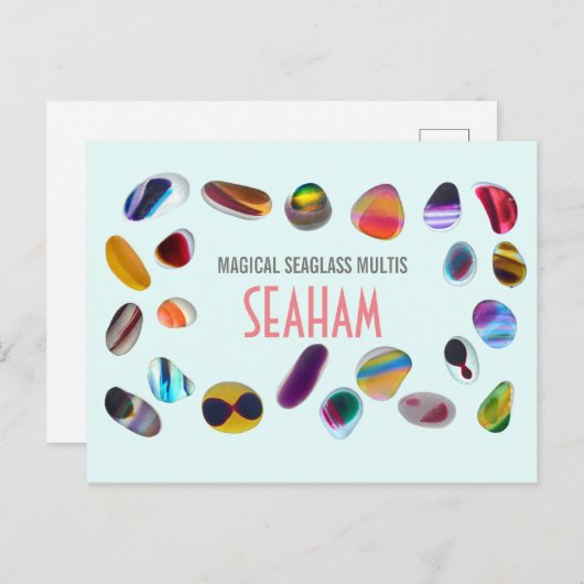 Seaham Seaglass Multis Post Card Briefkaart (Voorkant / Achterkant)
