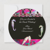 SEAHOREN IN LOVE BEACH WEDDING MONOGRAM KAART (Achterkant)