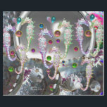 SEAHOREN IN LOVE, PINK BLAUWGROEN BLAUWE MOEDER VA CADEAUPAPIER<br><div class="desc">Elegant,  kleurrijk en levendig roze,  fuchsia,  blauwe groene moeder van parels en zeepaardjes in de liefde Originele Digitale Grafiek door Bulgan Lumini (c)</div>