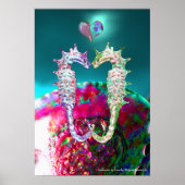 SEAHOREN IN LOVE, PINK BLAUWGROEN BLAUWE MOEDER VA POSTER (Voorkant)