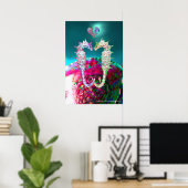 SEAHOREN IN LOVE, PINK BLAUWGROEN BLAUWE MOEDER VA POSTER (Thuiskantoor)