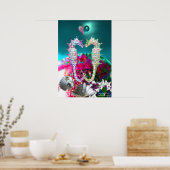 SEAHOREN IN LOVE, PINK BLAUWGROEN BLAUWE MOEDER VA POSTER (Keuken)