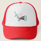 seahorn unicorn dream big hat trucker pet (Voorkant)
