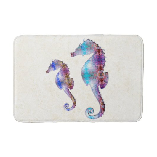 SEAHORSE 1 DUO BABY BLUE EN PINK MOSAIC BADMAT (Voorkant)