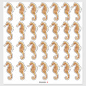 Seahorse 28 Waterverf Geschilderd Transparant Sticker (Vel)