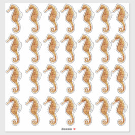 Seahorse 28 Waterverf Geschilderd Transparant Sticker
