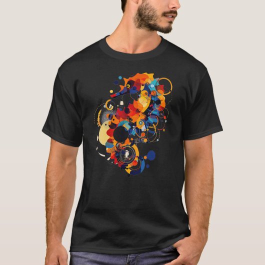 Seahorse Abstract Animal Geometric Art Seahorse T-shirt (Voorkant)