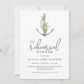 Seahorse and Anchor Nautical Rehearsal Dinner Kaart (Voorkant)