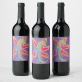 Seahorse and Starfish Wine Label Wijn Etiket (Flessen)