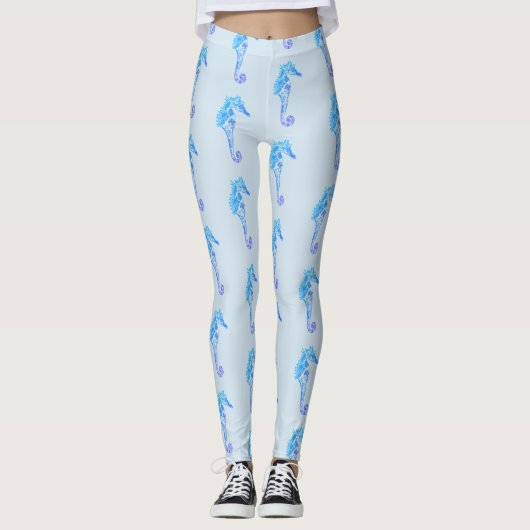 Seahorse art Aangepaste Leggings (Voorkant)