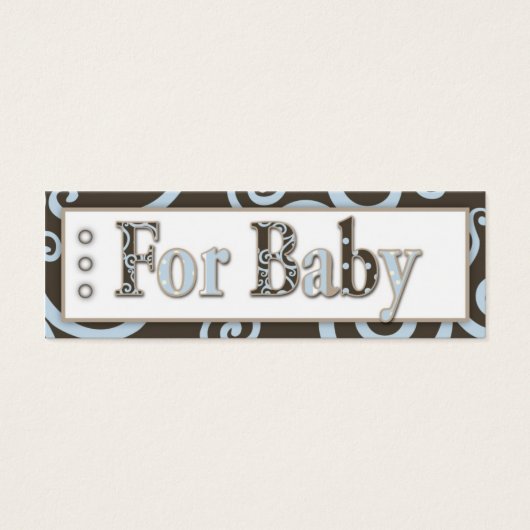 Seahorse Baby Boy Gift Label Mini Visitekaartjes (Voorkant)