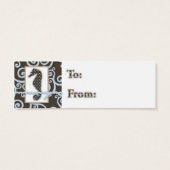 Seahorse Baby Boy Gift Label Mini Visitekaartjes (Achterkant)