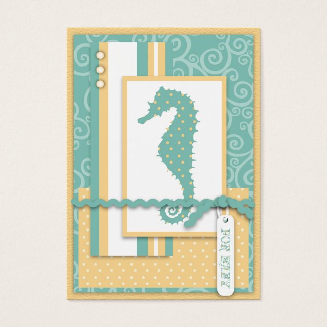 Seahorse Baby Dank u Notecard Visitekaartje (Voorkant)