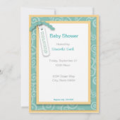 Seahorse Baby Invitation Kaart (Achterkant)