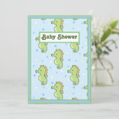 Seahorse Baby shower Kaart (Staand voorkant)