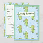 Seahorse Baby shower Kaart (Voorkant / Achterkant)
