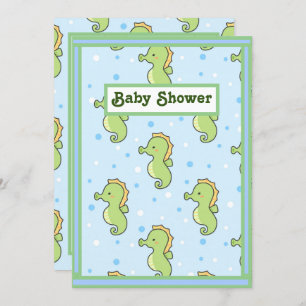 Seahorse Baby shower Kaart
