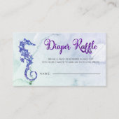 Seahorse Baby shower Luier Raffle Informatiekaartje (Voorkant)