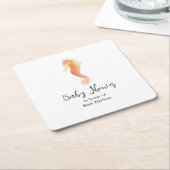 Seahorse Baby shower servet Kartonnen Onderzetters (Schuin)