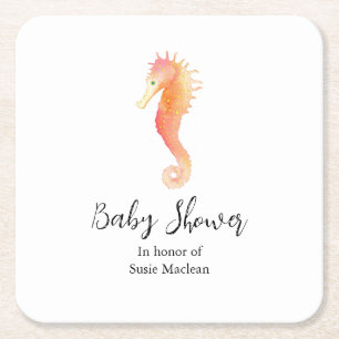 Seahorse Baby shower servet Kartonnen Onderzetters