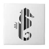 SEAHORSE BAR CODE Fish Barcode Patroon Design Tegeltje (Voorkant)