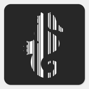 SEAHORSE BAR CODE Fish Barcode Patroon Design Vierkante Sticker