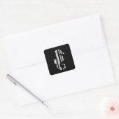SEAHORSE BAR CODE Fish Barcode Patroon Design Vierkante Sticker (Envelop)