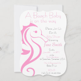 Seahorse Beach Baby Invite (meisje) Kaart