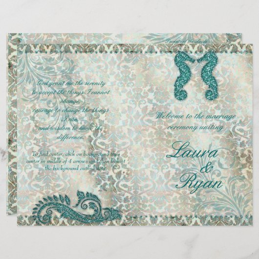 Seahorse Beach Wedding Program Flyer (Voorkant / Achterkant)