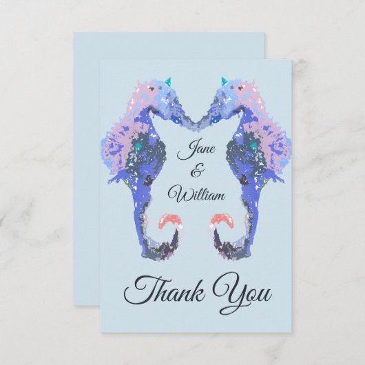 Seahorse Bedankt kaarten (Voorkant / Achterkant)