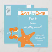 Seahorse Bewaar de datum Aankondigingskaart (Voorkant / Achterkant)