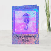 Seahorse Birthday Card Kaart (Voorkant)