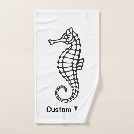 Seahorse Black Bad Handdoek (Handdoek)