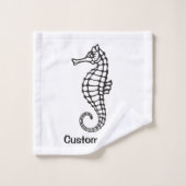 Seahorse Black Bad Handdoek (Wasdoekje)