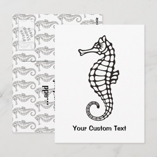 Seahorse Black Briefkaart (Voorkant / Achterkant)