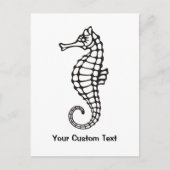 Seahorse Black Briefkaart (Voorkant)