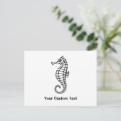 Seahorse Black Briefkaart (Staand voorkant)