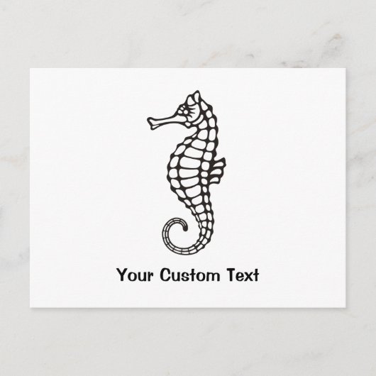 Seahorse Black Briefkaart (Voorkant)