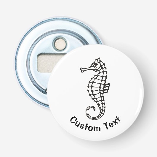 Seahorse Black Button Flesopener (Voorkant)