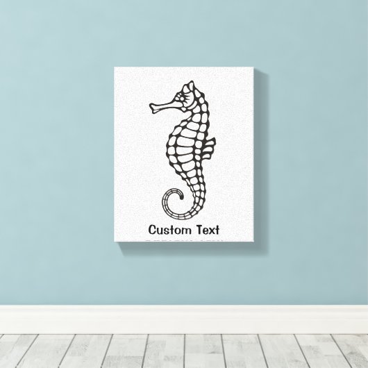 Seahorse Black Canvas Afdruk (Insitu (Houten vloer))