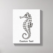 Seahorse Black Canvas Afdruk (Voorkant)