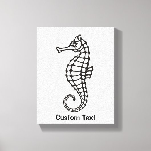 Seahorse Black Canvas Afdruk (Voorkant)