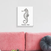Seahorse Black Canvas Afdruk (Insitu (Woonkamer))