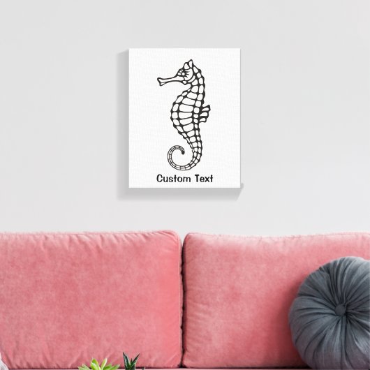 Seahorse Black Canvas Afdruk (Insitu (Woonkamer))