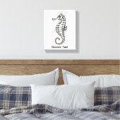 Seahorse Black Canvas Afdruk (Insitu (Slaapkamer))