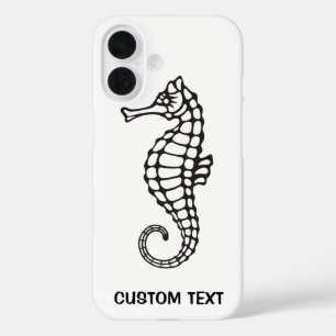 Seahorse Black iPhone 16 Hoesje
