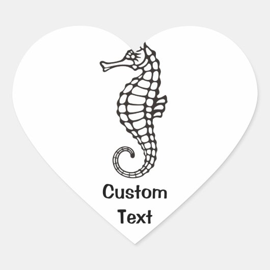 Seahorse Black Hart Sticker (Voorkant)