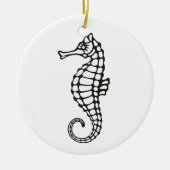 Seahorse Black Keramisch Ornament (Voorkant)